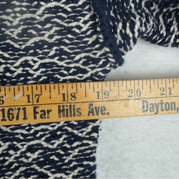 J. Crew Relaxed Wideneck Boxy Thick Textured Knit Sweater Navy M Preppy Minimal - Picture 12 of 14